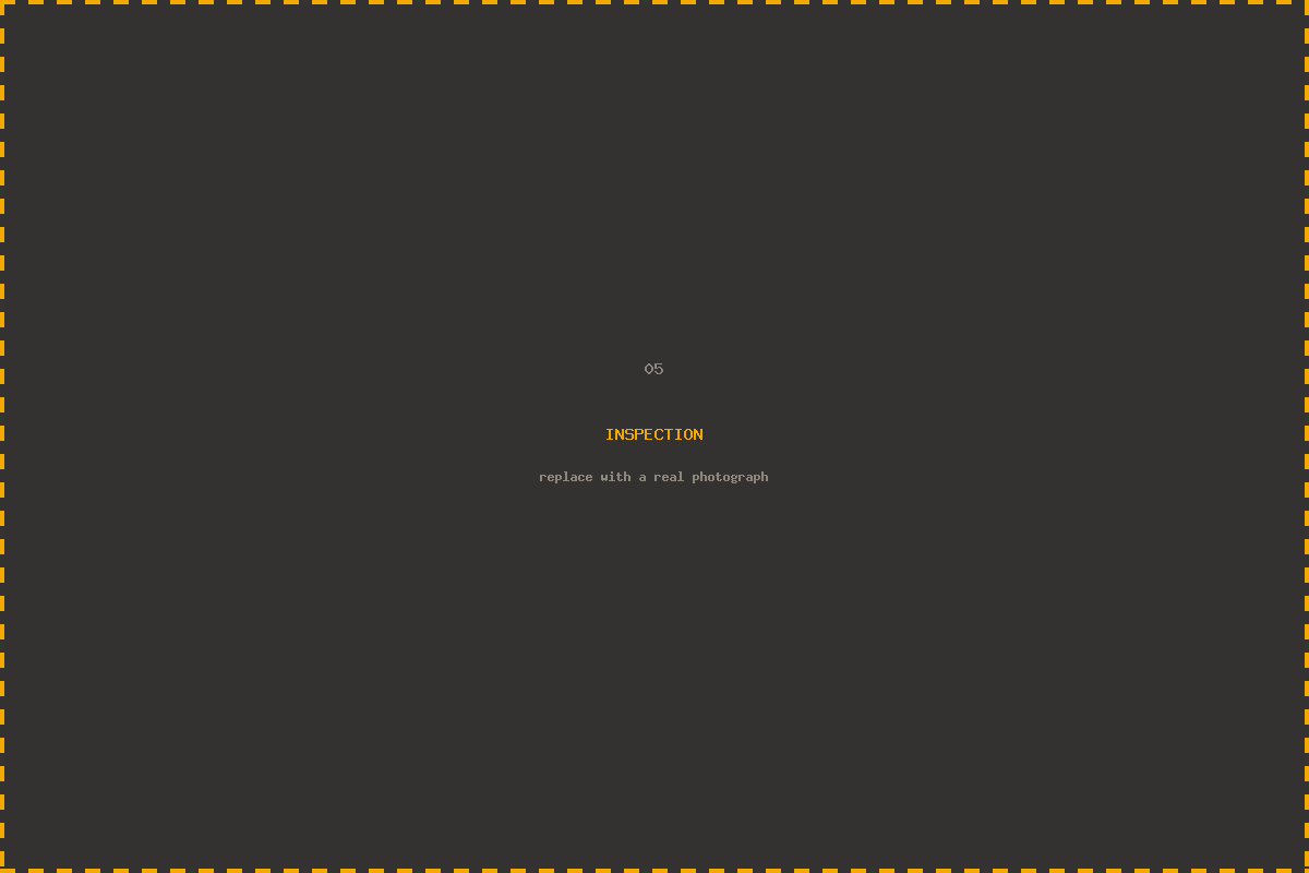 Placeholder - replace with a photograph of inspection